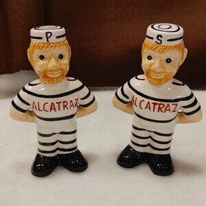 Vintage Alcatraz Prisoner Inmate Salt & Pepper Shakers